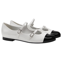 CHARLES&KEITH23冬季法式平底双扣带玛丽珍女单鞋CK1-70580218 White白色 35