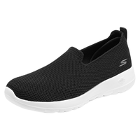 斯凯奇(Skechers)女鞋一脚蹬休闲鞋舒适运动鞋软底健步鞋妈妈鞋124187 黑色/白色/BKW 37.5