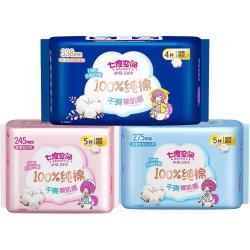 七度空间 少女超薄新肌感纯棉夜用卫生巾