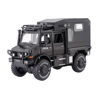 LEAUN奔驰乌尼莫克模型1:28合金车模仿真声光汽车玩具收藏摆件男孩 1/28奔驰乌尼莫克模型（黑色）