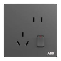 ABB 轩致系列 AF225-G 五孔一开插座 古典灰
