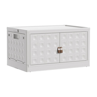 禧天龙可折叠收纳箱大号免安装整理箱卧室儿童玩具书本衣物储物箱 【五面开门】透明灰61CM面宽 【五面可开】四箱