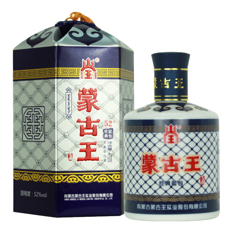 蒙古王蓝色故乡1921 52%vol 浓香型白酒475ml*6瓶整箱装【报价价格评测