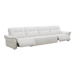 LAZBOY/乐至宝 加百列691 松鼠绒面料 雪岩白 四人位 双电动功能沙发
