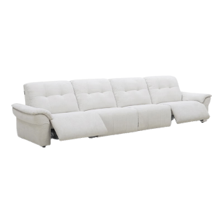 LAZBOY/乐至宝 加百列691 松鼠绒面料 雪岩白 四人位 双电动功能沙发