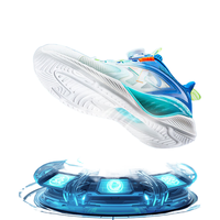 XTEP 特步 儿童跑步鞋春季男童运动鞋旋转纽扣运动跑步鞋 帆白/普鲁士蓝 36码