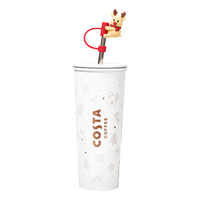 咖世家咖啡 COSTA 圣诞欢趣萌鹿保温吸管杯 白色 710ml