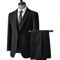 杉杉西服套装男士四季修身职业正装西装商务伴郎新郎服结婚礼服男装 黑色 175/92A(48)
