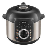 苏泊尔（SUPOR）电压力锅家用5升大容量电高压锅4-8人电饭煲电饭锅陶晶不粘内胆中途加菜开盖煮电火锅 SY-50YD5002黑色 5L