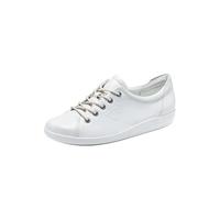 ECCO爱步 SOFT 2.0女鞋 平底系带单鞋女 舒适休闲鞋 柔酷2号 206503 01007-白色 37