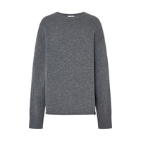 MO&Co.【active系列】毛衣2025冬圆领落肩弧形摆设计感MBE4SWT074 浅花灰色 XS /155