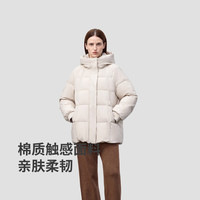 冰洁 BENGENBINJORA 2025冬95绒羽绒服女连帽O型一手长保暖外套J5400DB50 荞麦米 S 160/84A 【体重约50-65KG】