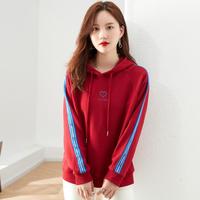 PASS 春季插肩时尚百搭舒适红色卫衣