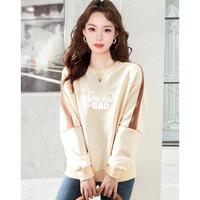 限尺码：PASS 撞色卫衣 女士圆领卫衣