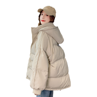 oversize面包服短款羽绒棉衣棉服女潮秋冬季外套厚棉袄 百搭米白（加厚） 淡雅灰色（加厚） 显瘦黑色（加厚） 棋盘格白（加厚） 棋盘格蓝（加厚） 棋盘格黑（加厚） 配色象牙白（加厚） S M L XL 2XL