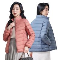 鸭鸭轻薄羽绒服女2024年冬季短款立领修身舒适上衣内胆外套J