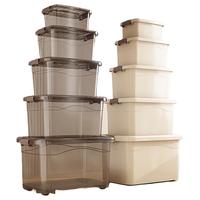 纳鸣手提透明收纳箱家用玩具书本塑料加厚整理箱零食桌面收纳盒储物箱 【2个装】透明色大号【PP材质】