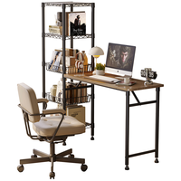 溢彩年华 书桌书架组合一体学习桌收纳置物架写字桌子床边电脑桌F1229