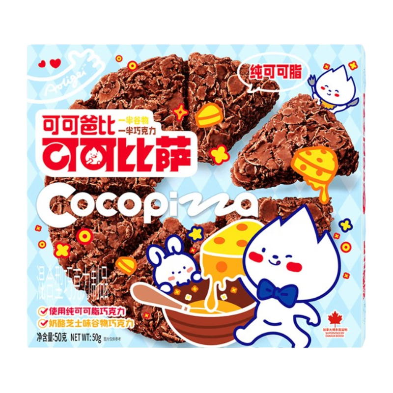 可可爸比可可比萨巧克力麦脆批牛奶燕麦片黑巧谷物玉米脆休闲零食小吃 奶酪芝士味50g*3盒