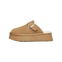 百思图时髦复古休闲穆勒鞋厚底女毛毛鞋LD062DH3