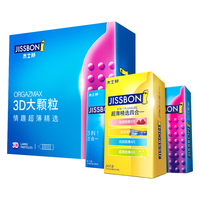 jissbon 杰士邦 安全套套装(超薄精选四合一24只+3D大颗粒8只+三合一6只)