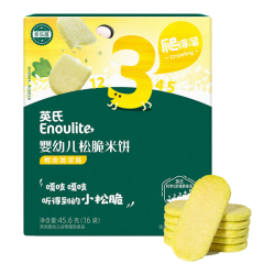 英氏 YEEHOO 英氏 多乐能系列 松脆米饼 3阶 鳕鱼菠菜味 50g