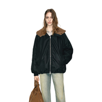 MO&Co.羽绒服2025冬90鸭绒双层毛领连帽【轻暖漫游系列】MBE4EINT16 黑色 S /160