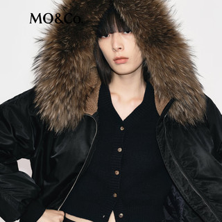 MO&Co.羽绒服2025冬90鸭绒双层毛领连帽【轻暖漫游系列】MBE4EINT16 黑色 S /160