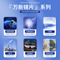 万新镜片1.74超薄高度近视眼镜片防蓝光非球面1.60变色片1.67
