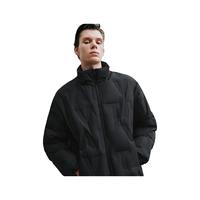 UR2025冬季男装潮流褶皱立领拉链口袋羽绒服UUV150018 正黑 XS