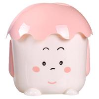 茶花 CHAHUA纸巾盒餐巾纸盒圆筒纸巾筒桌面收纳盒手纸筒 粉红色