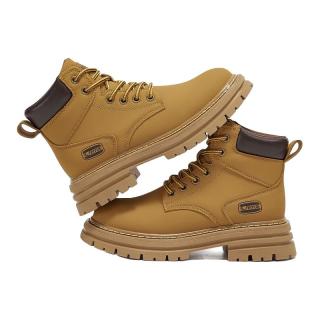 Feiyue. 飞跃 马丁靴男鞋子男休闲户外大黄靴复古工装短靴潮鞋 土黄色 44