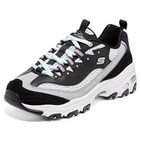 SKECHERS/斯凯奇 厚底增高 女士运动鞋 黑色/紫色/BKPR 35
