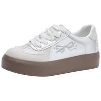 热风 芭蕾风德训鞋女款2025年春季厚底小白鞋户外运动百搭板鞋