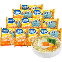 小鹿蓝蓝 鸡蛋弹弹面600g/10袋非油炸儿童方便面光面0添加零食辅食面条 10袋鸡蛋弹弹面