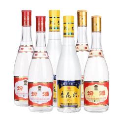 汾酒 杏花村 杏花村玻瓶组合 53%vol+42%vol 清香型白酒 450ml*6瓶