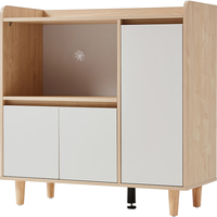 林氏家居餐边柜酒柜客厅靠墙柜子北欧茶水柜收纳储物柜置物柜 LS187T2-A 【高脚矮柜】三门餐边柜