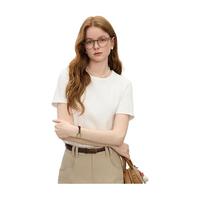 范思蓝恩正肩白色T恤女2025夏百搭显瘦短袖t恤内搭打底衫1303 白色 S