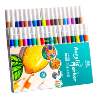 真彩 丙烯马克笔不透色可叠色儿童水彩笔笔芯小美术幼儿园无毒可水洗24/80色丙稀画
