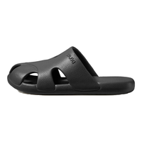 朴西夏季花园包头凉拖鞋女居家eva可外穿防滑不臭脚洞洞鞋男 黑色 42-43