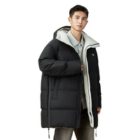 361°【中长款加厚保暖】24连帽棉服纯色时尚百搭夹克运动休闲外套