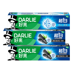 好来 超白竹炭去黄牙膏 3支/520g 含氟
