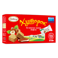 阿孔特 俄罗斯威化饼干榛子味早餐下午茶零食品盒装116g 榛子味威化 116g*1盒