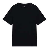 京东京造 t恤打底衫男装短袖男士冬季衣服 黑色 3XL