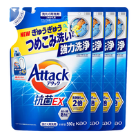 Kao 花王 洁霸洗衣液日本原装进口 3X消臭去渍机洗手洗液 690g*4袋组合套装
