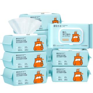 蓬松生活 产妇日常护理湿巾家用大包80抽/包*10包