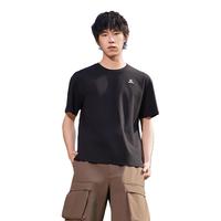 卡尔美（KELME）短袖T恤男休闲生活纯色棉t女子宽松半袖 玛瑙黑  XL