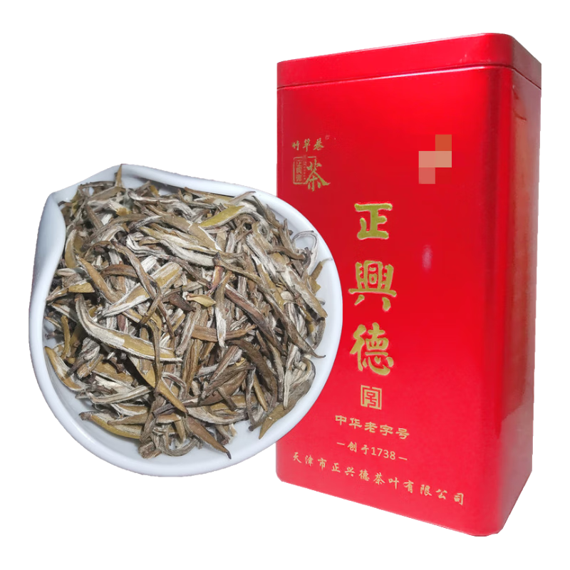 竹竿巷正兴德 中华老字号天津正兴德针王茉莉花茶香针王茉莉银针 香针王罐装 200克