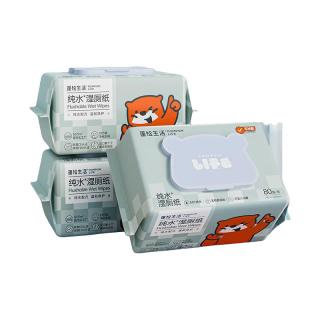 蓬松生活 可降解EDI纯水湿厕纸 80抽*3包