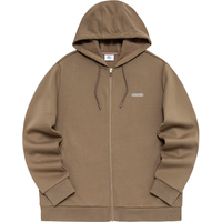 鸿星尔克连帽卫衣男加厚保暖运动服开衫男士外套 奶咖棕 XL 175/92A/XL